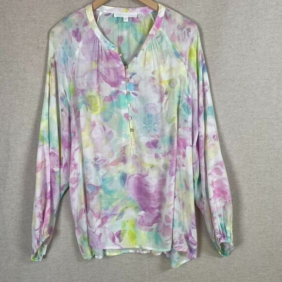 Adyson Parker Womens Top Size 2X Long Sleeve Office Career Feminine Fairy Flowy - Picture 1 of 9